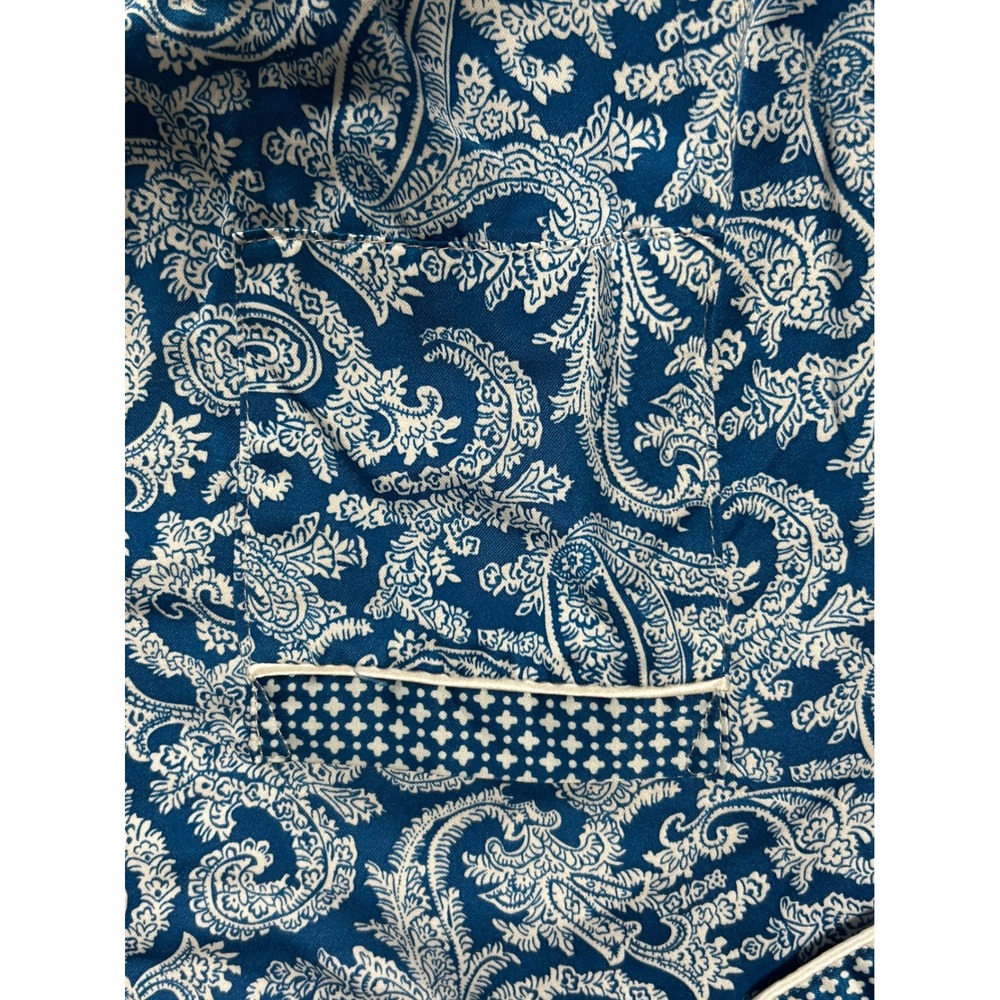 Miss Elaine Petites Medium Blue Paisley Button Front Soft Pajama Set‎ PM Lounge - Picture 6 of 10